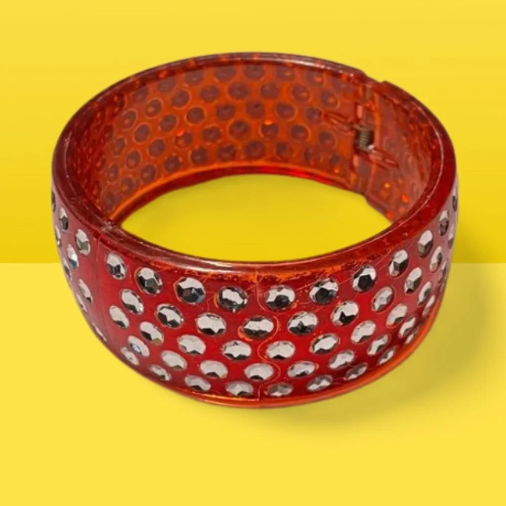 Red Faux Rhinestone Bangle - Picture 1 of 6